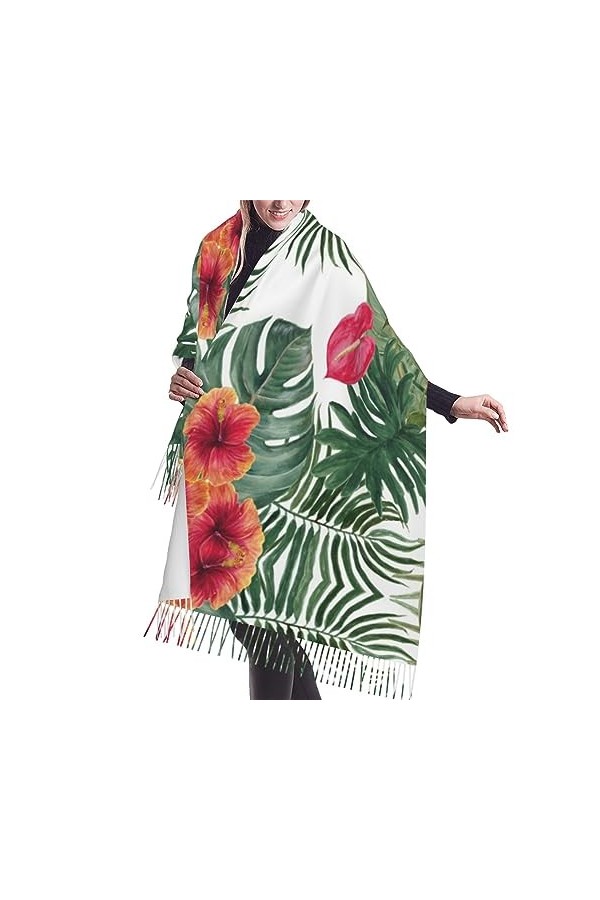 OPSREY Foulard à franges doux imprimé Ramen doux au toucher cachemire écharpe châle écharpe chaude unisexe, Zébré, taille uni