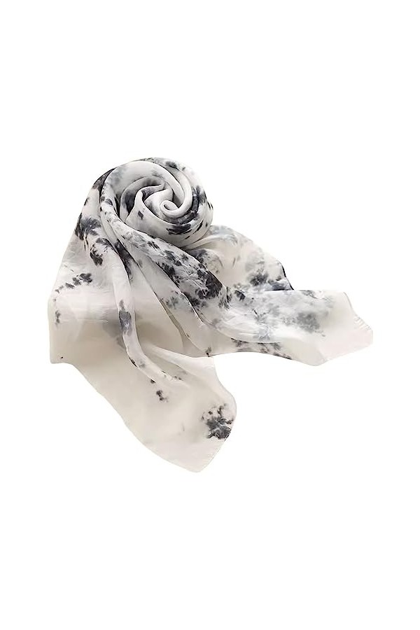 Rubruan Foulard en soie pour femme - 100 % soie de mûrier véritable - Fabriqué à la main - Coloration tie-dye batik - 90 x 90