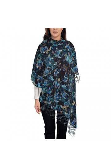 DHWUIASF Foulard à pompons pour femme, motif graffiti papillon, écharpe dhiver et de printemps longue, douce et chaude, Tort