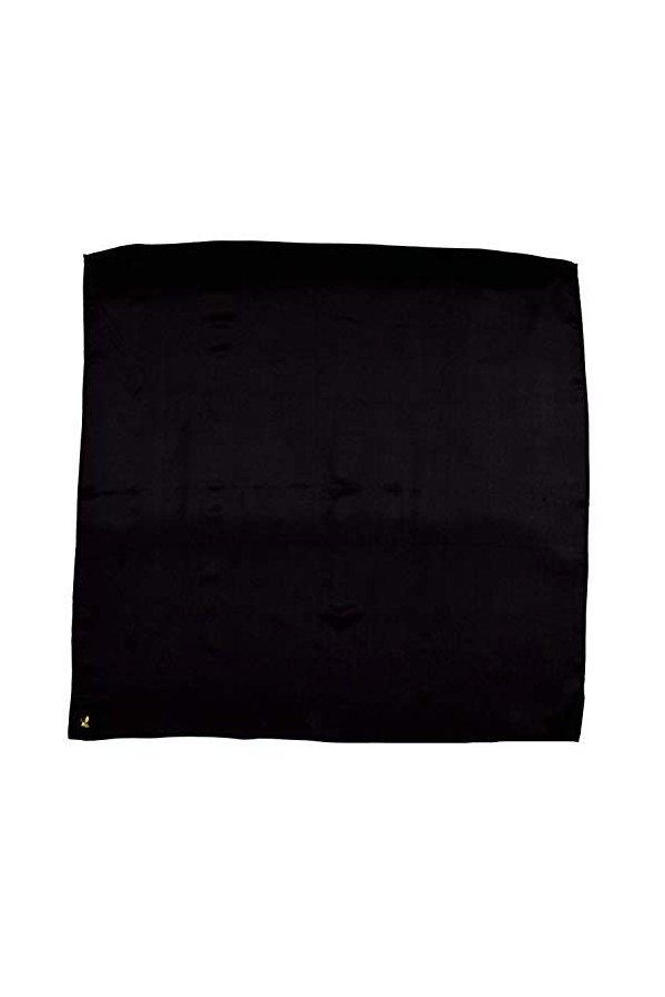 Grand Foulard Carré En Pure Soie Noire