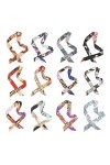 HOULIFE Foulard long imitation soie pour femme - 100 x 4 cm - 12 pièces - Multicolore - Large