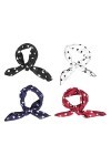 Beaupretty 8 Pcs Dot Carré Écharpe Dames Foulards Satin Hijab Bandeau Élastique Bandeau Pour Femmes Soie Cheveux Bandanas Che