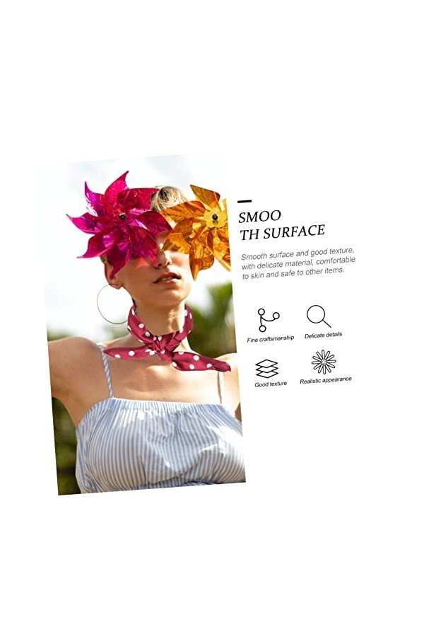 Beaupretty 8 Pcs Dot Carré Écharpe Dames Foulards Satin Hijab Bandeau Élastique Bandeau Pour Femmes Soie Cheveux Bandanas Che