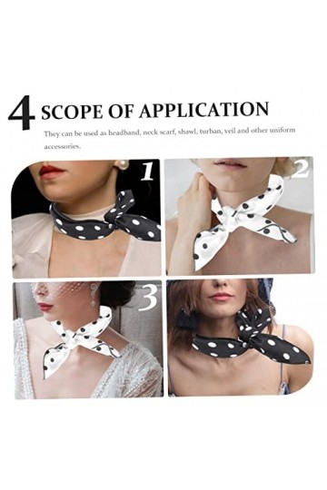 Beavorty 12 Pcs Polka Dot Carré Écharpe Bandeau Élastique Satin Écharpe Femmes Foulards Foulard De Soie Carré Mode Foulard Ch