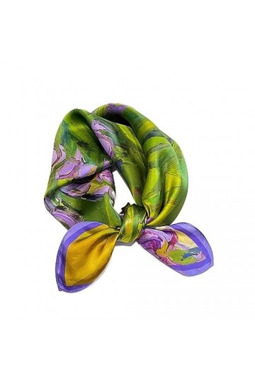 ALOEU Écharpe de cheveux en soie véritable dame petit cou foulard femme Bandana printemps conception foulards femmes bandeau 