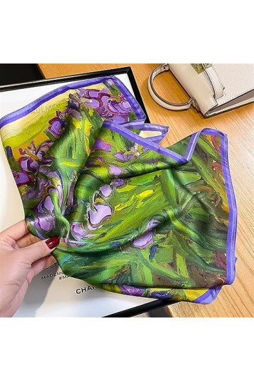 ALOEU Écharpe de cheveux en soie véritable dame petit cou foulard femme Bandana printemps conception foulards femmes bandeau 