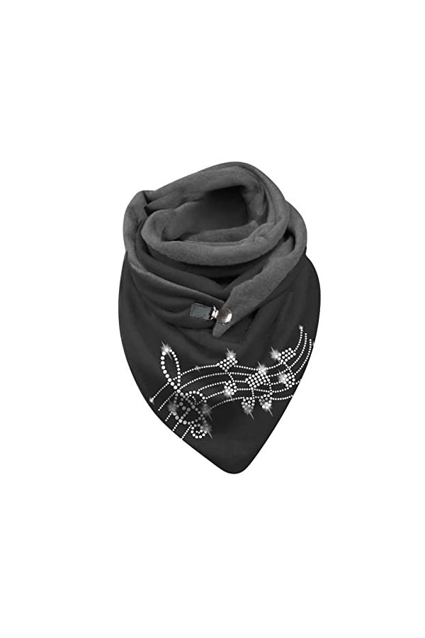 Vuncio Foulard Triangle Femme Hiver Chaud Pas Chere Foulards Chic et Elegant Ado Femme Avec Bouton Souple Wrap Turban Motif C