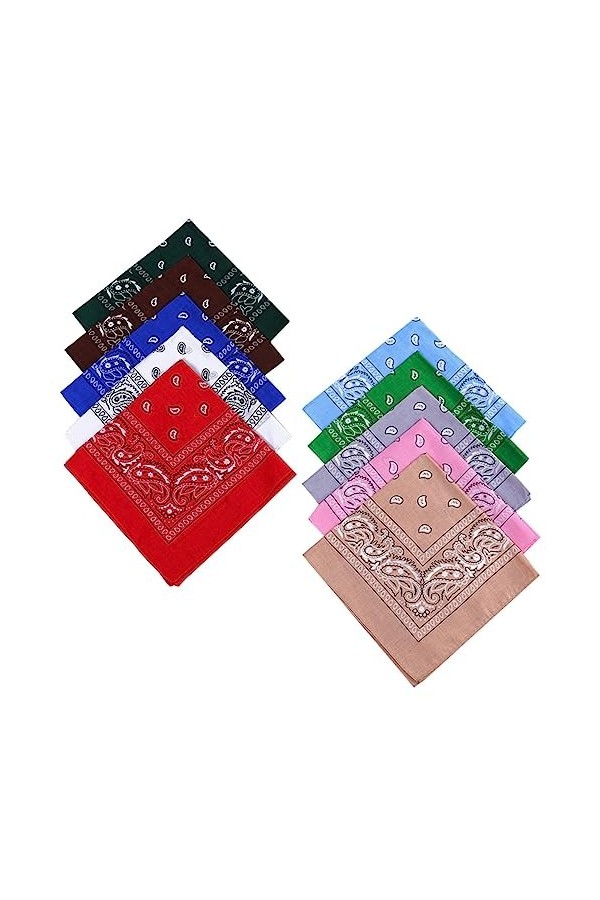 SOIMISS Foulard Paisley 12 Pièces Cache-Cou Coupe-Vent Mouchoir Paisley Bandeau De Sport Bandeaux De Mode Bandeau En Coton Fo