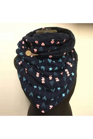 Diexua Foulard Femme Hiver Triangle Chaude Pas Chère Châle Chic Elegant Adolescent Avec Bouton Souple Wrap Châle Motifes Anim
