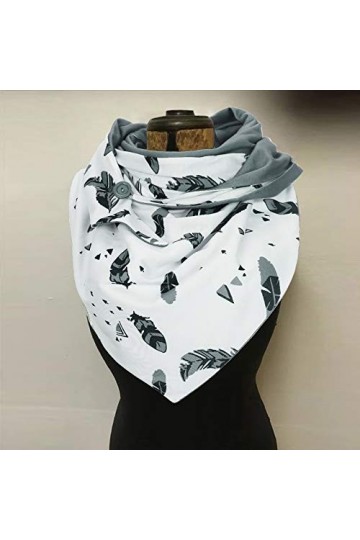 Diexua Echarpe Triangle Hiver Femme Chaud Pas Chère Echarpes et Foulards Élégant Femme Fille Bouton Souple Wrap Écharpe Impri