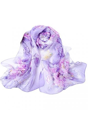 Cusstally Écharpes for Femmes Foulards Style Mousseline de Soie Mode féminine PP Longue Dame écharpe Chinoise Wrap châle écha