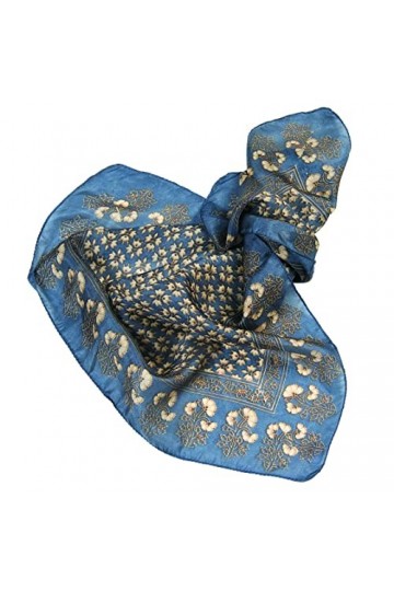 BEAT 2 Foulard Femme 100% Soie: Design Collection 50x50cm Echarpes Cou et Collier Pierres Naturelles Tons Bruns Collection De