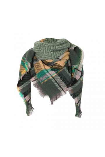 écharpe Triangle Femme Homme Hiver Chaud élégant Foulard Triangle à Carreaux Chic Grande Taille étole Wraps Classique écharpe