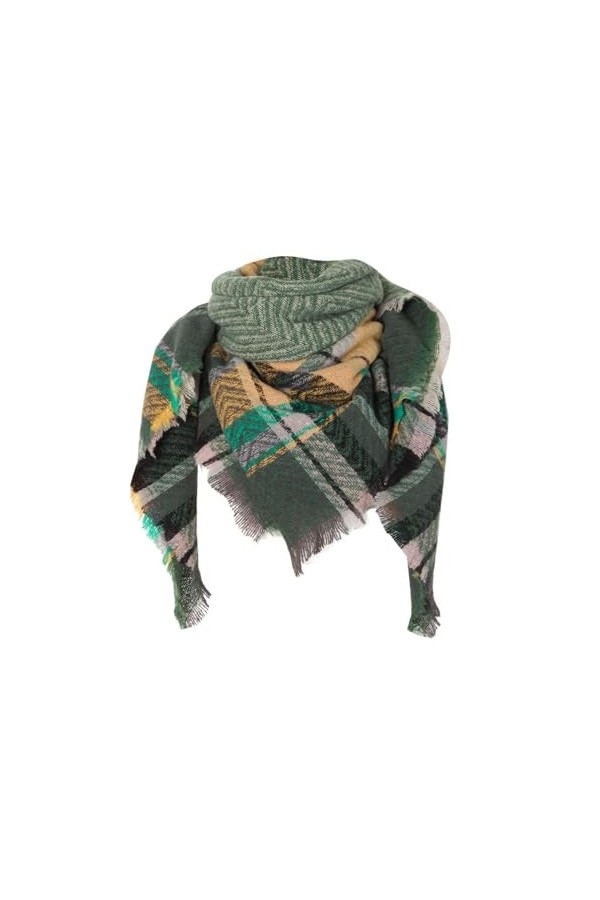 écharpe Triangle Femme Homme Hiver Chaud élégant Foulard Triangle à Carreaux Chic Grande Taille étole Wraps Classique écharpe