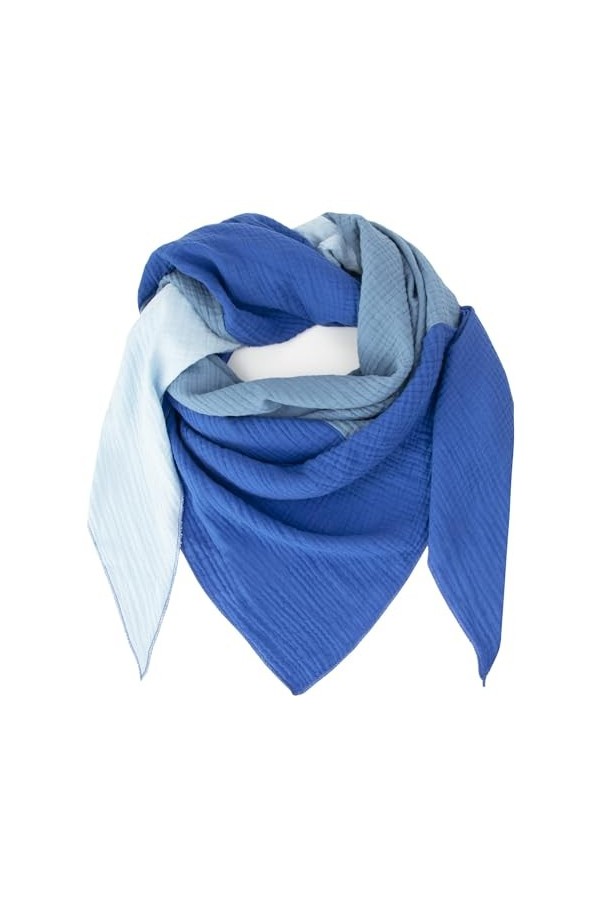 Gloop Écharpe triangulaire XXL en tricot pour femme - En mousseline - Sans rayures sur la peau, Rose clair/gris clair/noir, t