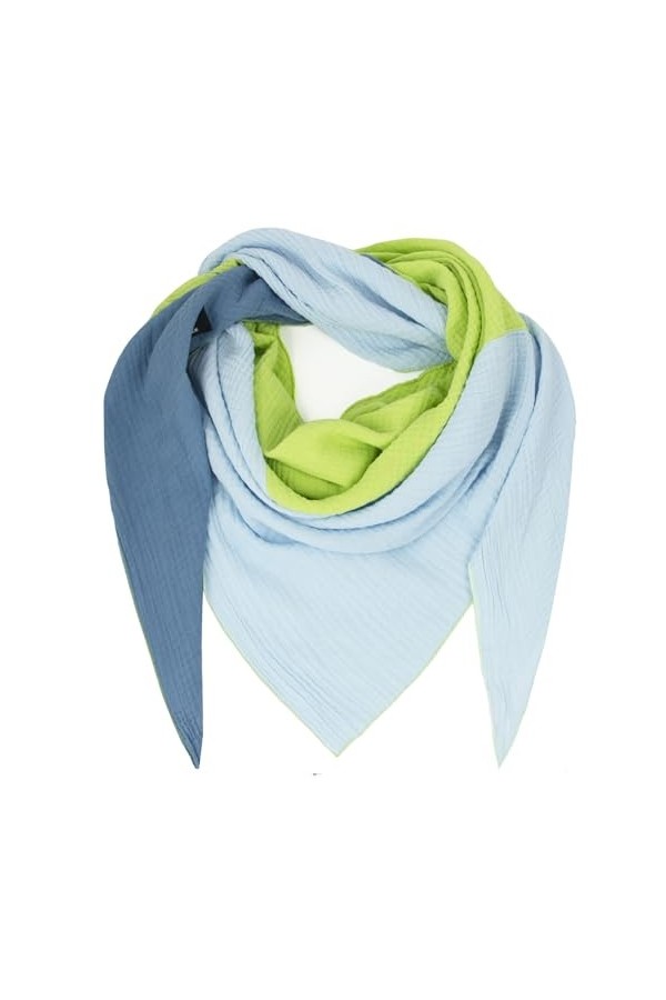 Gloop Écharpe triangulaire XXL en tricot pour femme - En mousseline - Sans rayures sur la peau, Rose clair/gris clair/noir, t