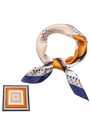 ZhaoCo Foulard Carré en 100% Soie de Mûrier, 66 x 66cm / 26 x 26 Pouces Petit Chaude Léger Écharpe Bandana en Satin pour Femm
