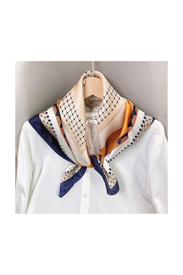ZhaoCo Foulard Carré en 100% Soie de Mûrier, 66 x 66cm / 26 x 26 Pouces Petit Chaude Léger Écharpe Bandana en Satin pour Femm