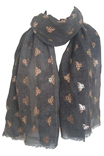 GlamLondon Foulard imprimé bourdon pour femme léger et tendance, Zy - Bleu sarcelle, L