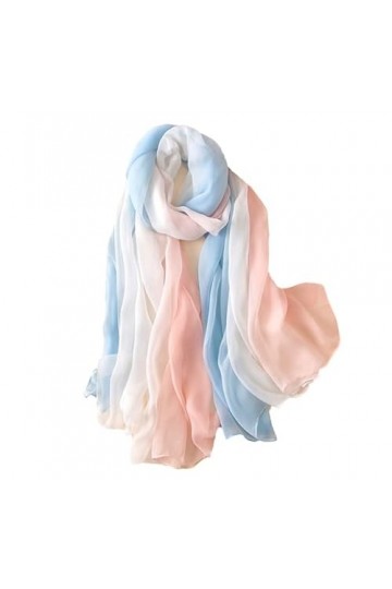 LA FERANI Foulard dété en soie blanche transparente pour femme - 180 x 90 cm - Étole en soie - Idée cadeau pour fille et mèr