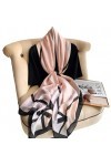 LA FERANI Foulard dété en soie beige - Pour femme - 180 x 90 cm - Cadeau dété - Idée cadeau pour fille et mère, Rose, 180x9