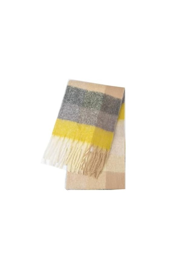 RINDE Écharpe Chaude Cachemire Couleurs Vives Femmes Écharpe Hiver Châle Écharpe Cachemire Frangé Femmes Foulard Carré Épaiss