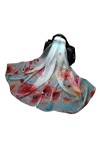 KIZAMI Écharpe en soie de mûrier 100% naturelle pour femmes, foulard Hijab imprimé au Design luxueux, 180x70cm