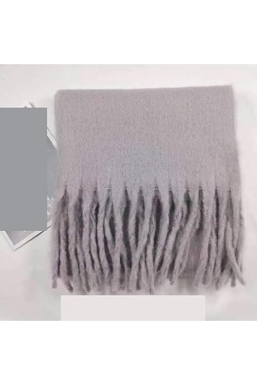 DUOTCYELE Écharpe Thermique Pour Femme - Coupe-Vent Épaissi Couleur Unie Doux Foulard Extensible Vintage All Match Chaud Châl