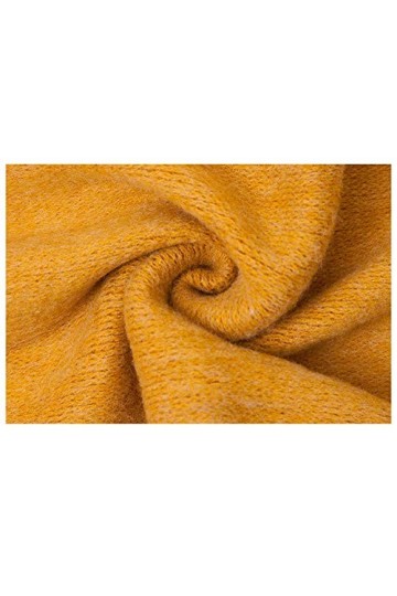 XIAOXIXI Foulard Cheveux Femme,Écharpes pour Femmes Violet Glands Tricoté Écharpe Blanc Rayures Jaunes Doux Châles Chaud Auto