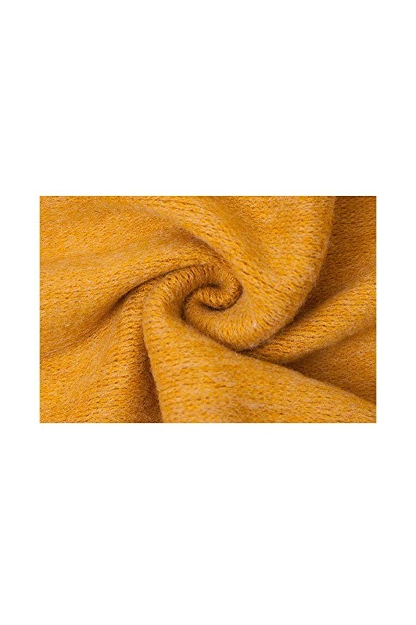 XIAOXIXI Foulard Cheveux Femme,Écharpes pour Femmes Violet Glands Tricoté Écharpe Blanc Rayures Jaunes Doux Châles Chaud Auto