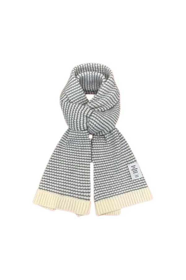 DUOTCYELE Écharpe Tricotée À La Main - Écharpes Élastiques Coupe-Vent Épaissies À Carreaux Rayés Foulard Châle Chaud Polyvale