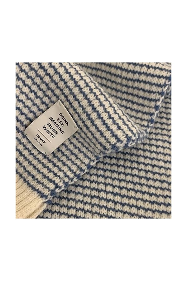 DUOTCYELE Écharpe Tricotée À La Main - Écharpes Élastiques Coupe-Vent Épaissies À Carreaux Rayés Foulard Châle Chaud Polyvale