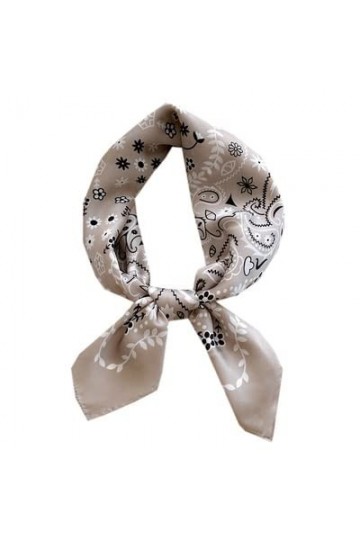 FURLOU Foulard de tête A70cm, foulards à col carré for femme Foulards Color : Milk Tea, Size : 70x70cm 