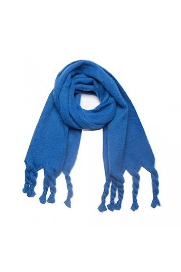 Whoiy Foulards Femme, Foulard D Hiver Bleu Royal Polyester Écharpe en Fil de Cercle Bella Sciarpa Calda 210x45cm
