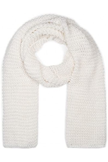 styleBREAKER Femme Longue écharpe en tricot avec motif de vagues, chaude écharpe dhiver en tricot Couleur unie 01018168, cou