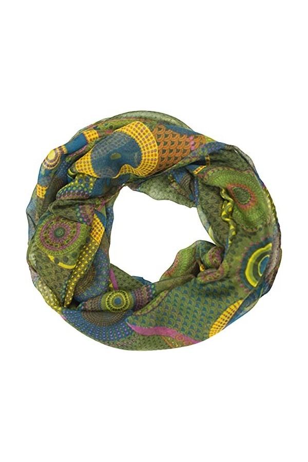 fashionchimp ® Foulard pour femme avec motif cercles psychédélique, 04, taille unique