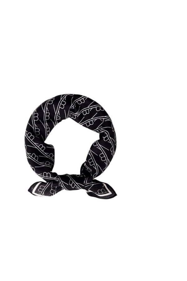 Foulards en soie for femmes tendance rétro changement de couleur progressif petit foulard carré lignes rayé foulards en Polye