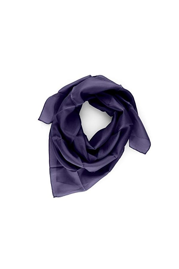 S&B Chiffon de soie bleu marine 90&nbsp;x 90&nbsp;cm Pong ee05