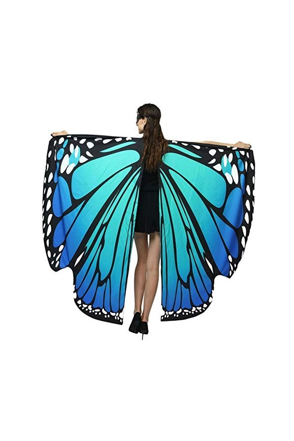 rtdgcv Papillon Imprimé Sangle Écharpe Lady Cape Costume Accessoires Foulards pour Robe de Soirée Écharpe en Soie Femme Échar