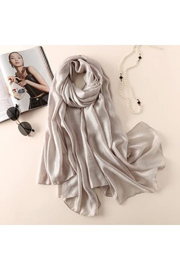 LJHG Foulards en Soie Foulards de Luxe Foulard de Coton de Luxe Foulard Solide Fleur Femme châles enveloppements de Soie Band