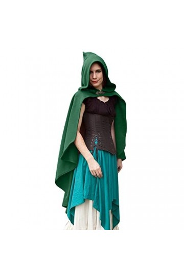 BIISDOST Écharpe de couverture pour femme décontractée rétro médiévale Halloween manteau à capuche jeux de rôle cape à capuch