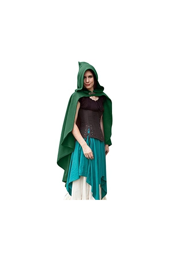 BIISDOST Écharpe de couverture pour femme décontractée rétro médiévale Halloween manteau à capuche jeux de rôle cape à capuch