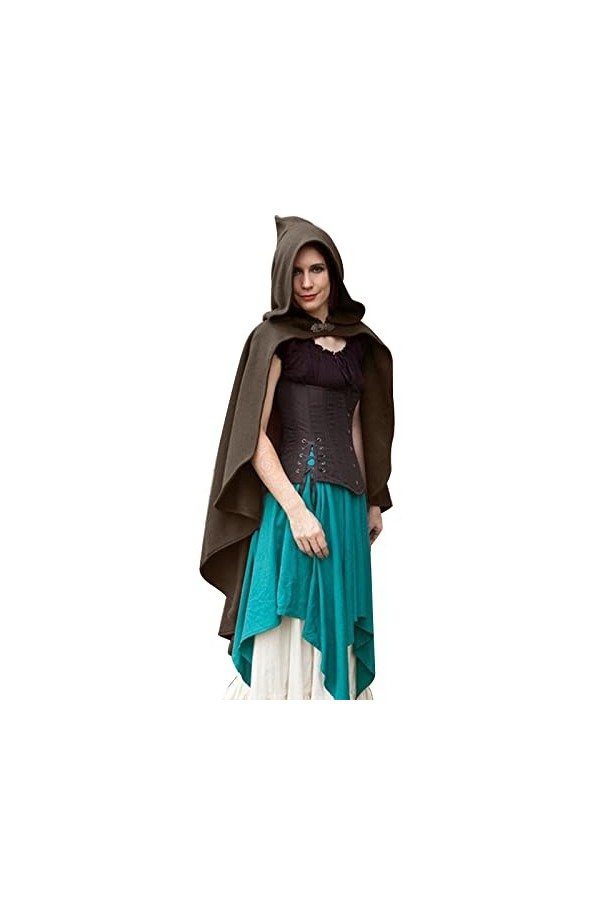 BIISDOST Écharpe de couverture pour femme décontractée rétro médiévale Halloween manteau à capuche jeux de rôle cape à capuch