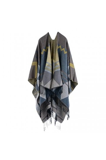 ZHIYU Foulard Imprimé Femme Mode Chaud Doux Cardigans Écharpe Double Face Épaissir Écharpe Jaune Écharpe Femme, gris, taille 