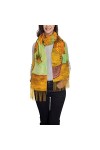 Peinture à lhuile Art Couverture douce Écharpe Longue Châle Châle Cachemire Frange Foulards pour Femmes, Couleur 15, taille 