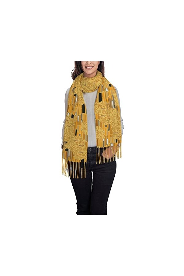 Peinture à lhuile Art Couverture douce Écharpe Longue Châle Châle Cachemire Frange Foulards pour Femmes, Couleur 15, taille 