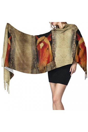 FJAUOQ Châle enveloppant couverture écharpe souche cheval femme châle châle châle écharpe chaude écharpe foulard, Comme indiq