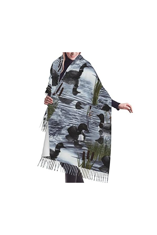 FJAUOQ Châle enveloppant pour femme - Foulard soyeux en forme danimal de canard, Comme indiqué sur la photo, taille unique
