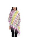 FJAUOQ Foulard pour femme, lignes colorées pour femme, écharpe chaude dhiver grand châle, comme sur limage, taille unique