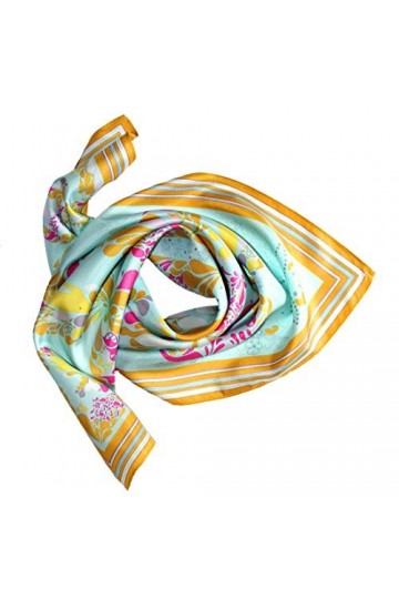 LORENZO CANA Foulard pour la femme – écharpe de 100% soie pour le printemps et l´été, carré avec les mesures de 70 x 70 cm – 